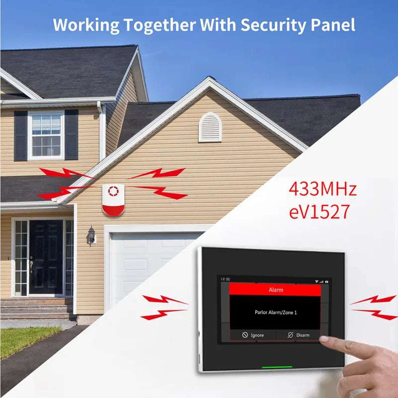 Staniot 433Mhz Indoor/Outdoor kabellose Alarmsirene 120db