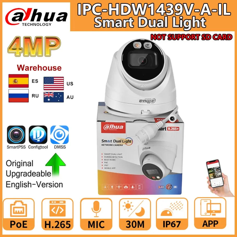 Dahua 4MP IP-Kamera IPC-HDW1439V-A-IL – Smarte Sicherheitskamera für Zuhause