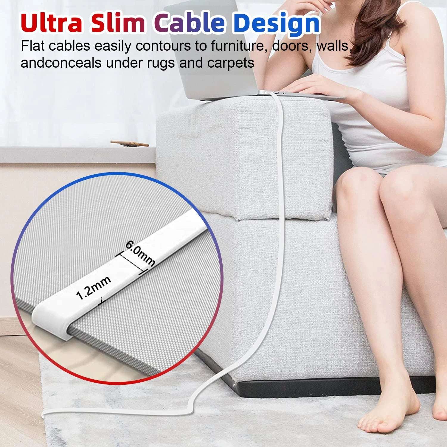 HENGSUR Ethernet Cable Cat6 Flat UTP Rj45 Internet Network Cable 5m 10m 15m 30m Lan Cord for Laptop Router Patch Cord Cat 6