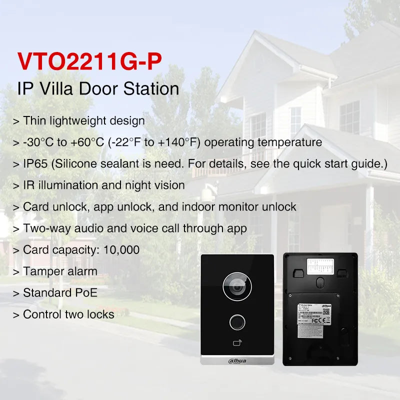 Dahua 1080P WiFi Video Intercom Türklingel Sicherheitstechnik VTO2211G-P/WP Außenstation