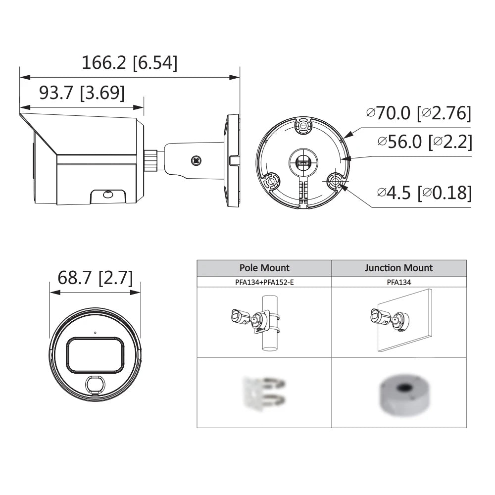Dahua 4MP Farb-Nachtkamera IPC-HFW2439S-SA-LED-S2 Bullet Sicherheitskamera 24/7 Videoüberwachung
