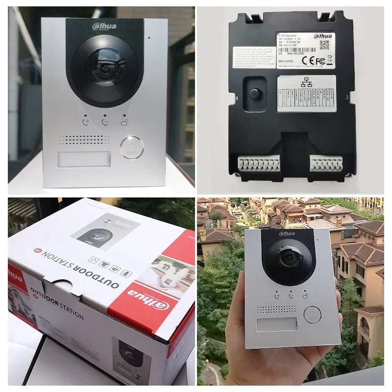 Dahua VTO2202F-P-S2: Moderne 2-Draht IP Villa Türstation mit 2MP POE Doorbell, farbenfroher 160°Fisheye Kamera und Surface Mounted Box VTM115