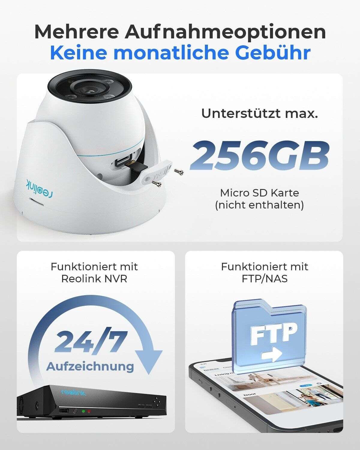 Reolink 4K Sicherheitskamera 3X Optischer Zoom  PoE IP Kamera Outdoor 8MP Sicherheitsschutz RLC-833A