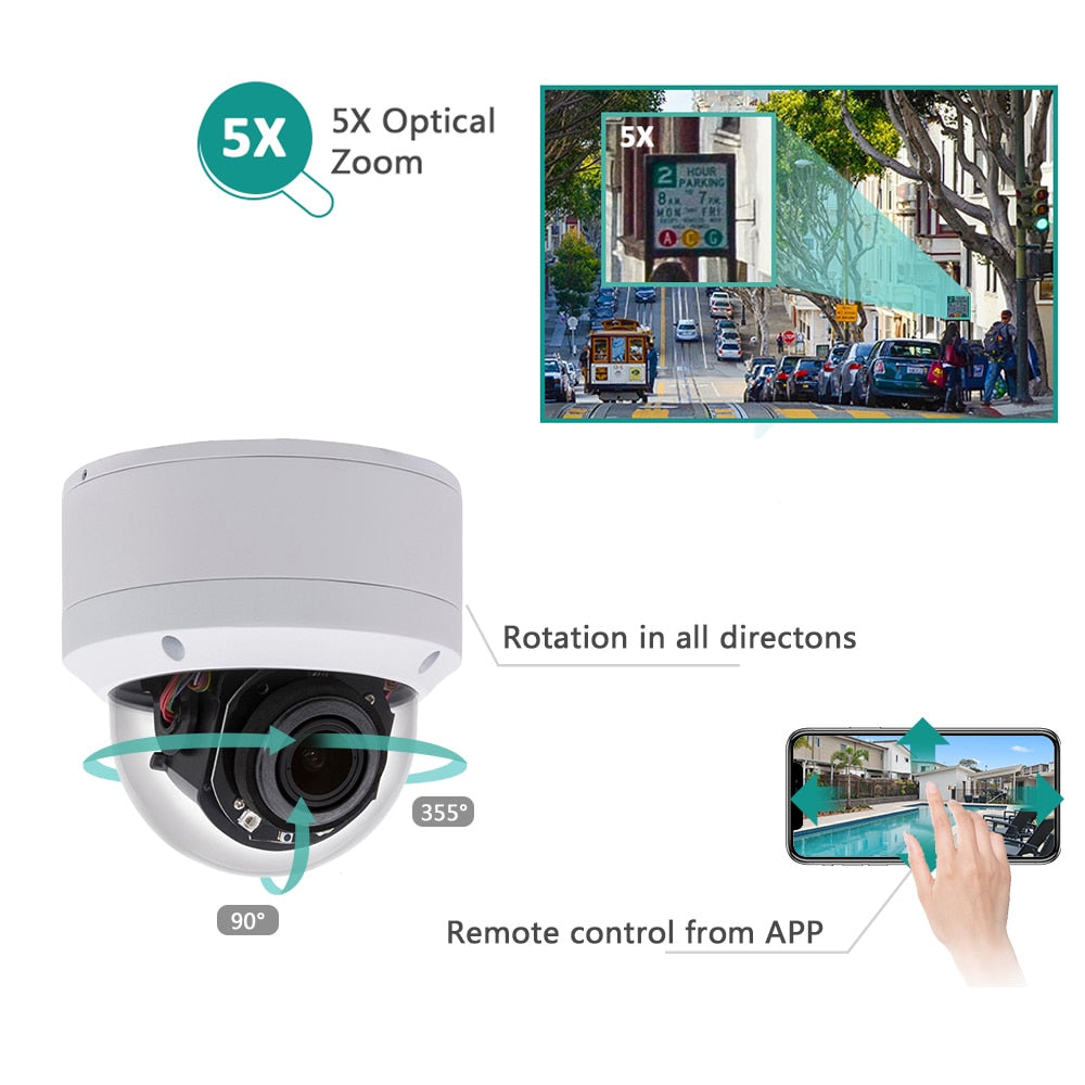 Anpviz 5MP POE PTZ IP Dome Camera Outdoor 4K 8MP